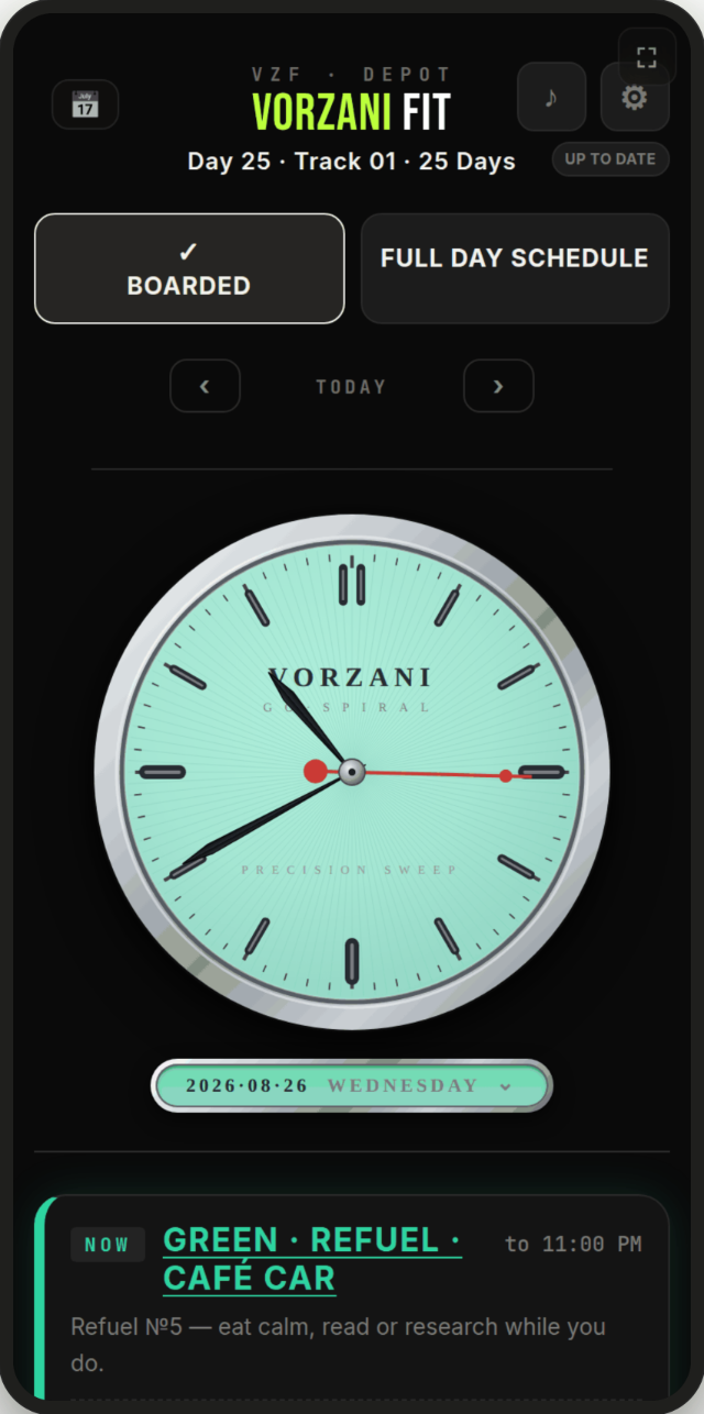 VORZANI Fit app — fuel